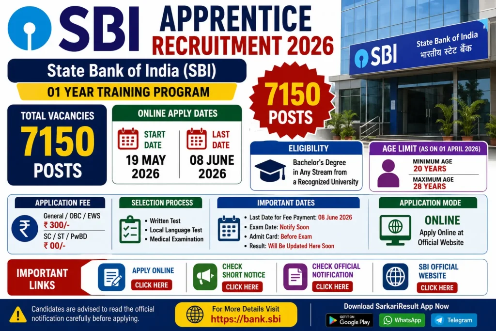 SBI Apprentice Recruitment 2026