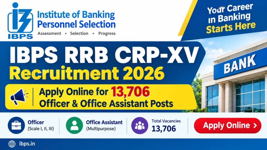 IBPS RRB CRP-XV Recruitment 2026 Apply Online for 13,706 Officer & Office Assistant Posts